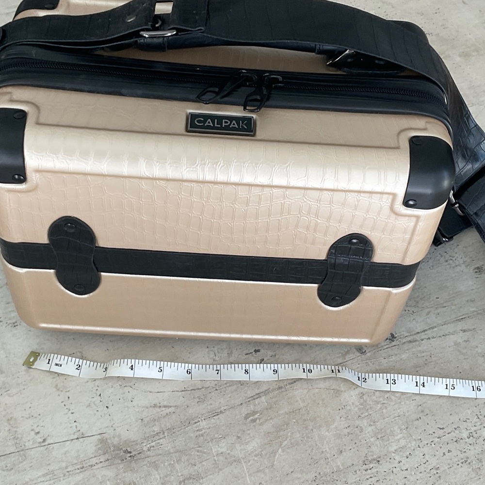 Calpak Cream and Black Travel Case